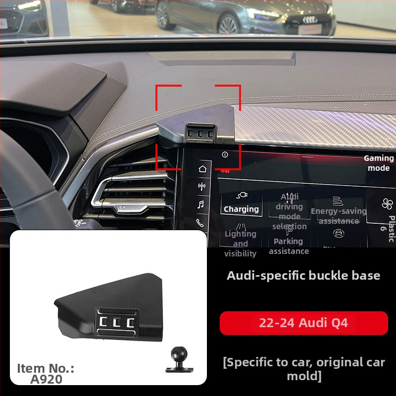 Držiak na telefón Tracy pre Audi so snap-on základňou pre modely A3/A4L/A5/A6LL a Q2/Q3/Q5L/Q7 — uchytenie na prístrojovej doske, prispôsobiteľný