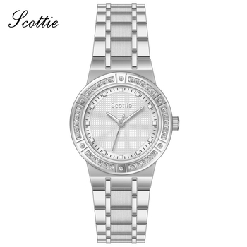 Scottie 9714 Ženski sat – lagani luksuz, casual stil, vodootpornost 30M, kvarcni mehanizam, okrugli brojčanik, kaiš od nehrđajućeg čelika