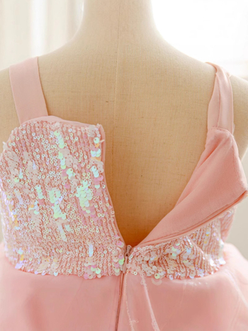 Rochie de cosplay pentru fete, stil prințesă, organza, plisare, căptușeală poliester 25%, pentru 3–8 ani