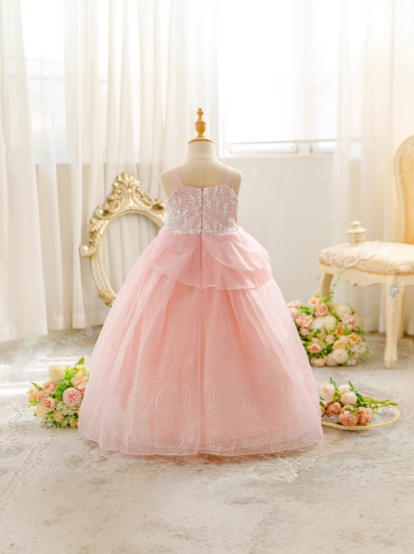 Rochie de cosplay pentru fete, stil prințesă, organza, plisare, căptușeală poliester 25%, pentru 3–8 ani