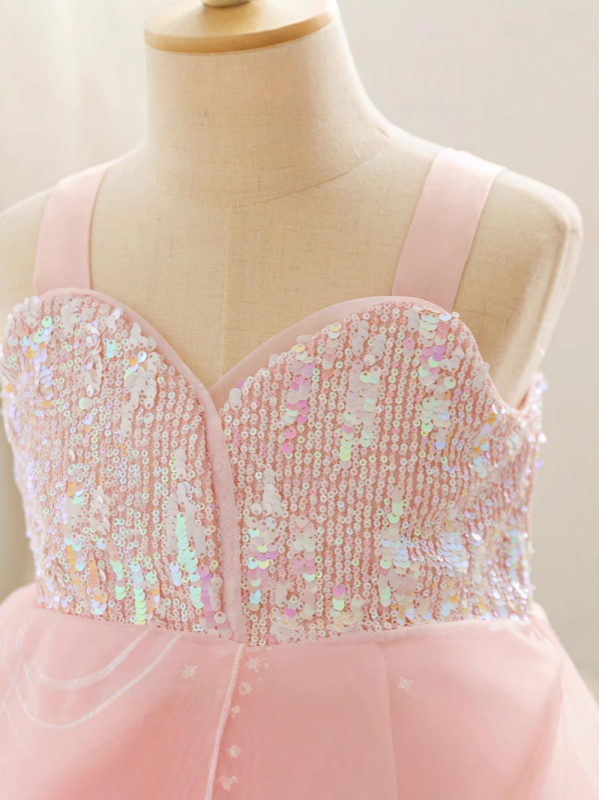 Rochie de cosplay pentru fete, stil prințesă, organza, plisare, căptușeală poliester 25%, pentru 3–8 ani