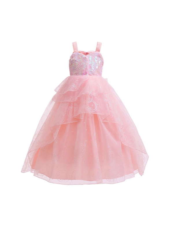 Rochie de cosplay pentru fete, stil prințesă, organza, plisare, căptușeală poliester 25%, pentru 3–8 ani