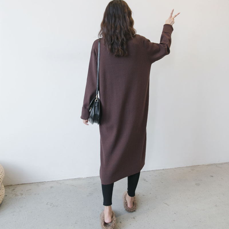 PANDI tehotenský kardigán v kórejskom štýle s V výstrihom, jednofarebný, dlhé rukávy, hlavný materiál polyester 95%.