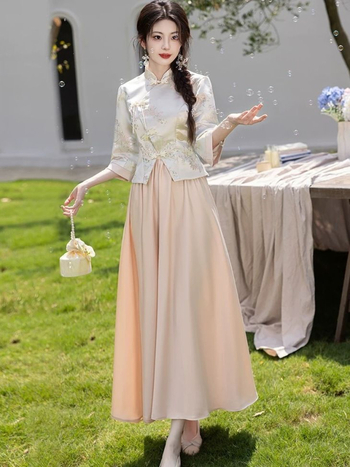 Koszorúslány ruha, egy váll, A-vonal, Chenille anyag, elasztán 90-95%, hosszú szoknya