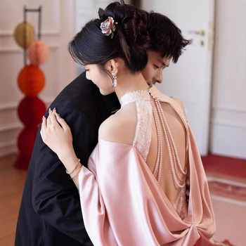 Φόρεμα δεξίωσης για γάμο, μακριά μανίκια, άνοιξη 2025, πολυεστέρας, περιεκτικότητα κύριου υφάσματος 30-50%, για ενήλικες γυναίκες