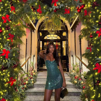 Φόρεμα από δίχτυ με τιράντες, χωρίς μανίκια, σε sexy στυλ – ψηλή μέση, κοντή φούστα pencil, διακόσμηση με καυτές πέτρες