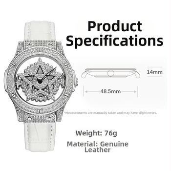 Γυναικείο PU Quartz ρολόι με κάσα και λουρί PU, αναλογικό καντράν με αριθμούς, αδιάβροχο 30 m, μοντέλο Time Comes and Turns