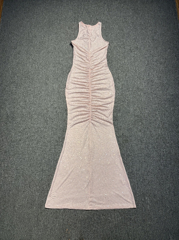 Večernja haljina s mermaid krojem, halter vrat, bez rukava, elastični struk, stretch poliester