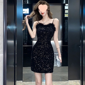 Φόρεμα με παγιέτες, ντεκολτέ χωρίς ιμάντες, χωρίς μανίκια, ψηλή μέση, σιλουέτα μολύβι