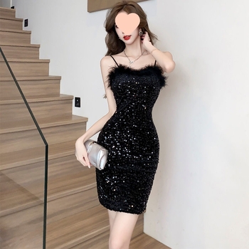 Φόρεμα με παγιέτες, ντεκολτέ χωρίς ιμάντες, χωρίς μανίκια, ψηλή μέση, σιλουέτα μολύβι