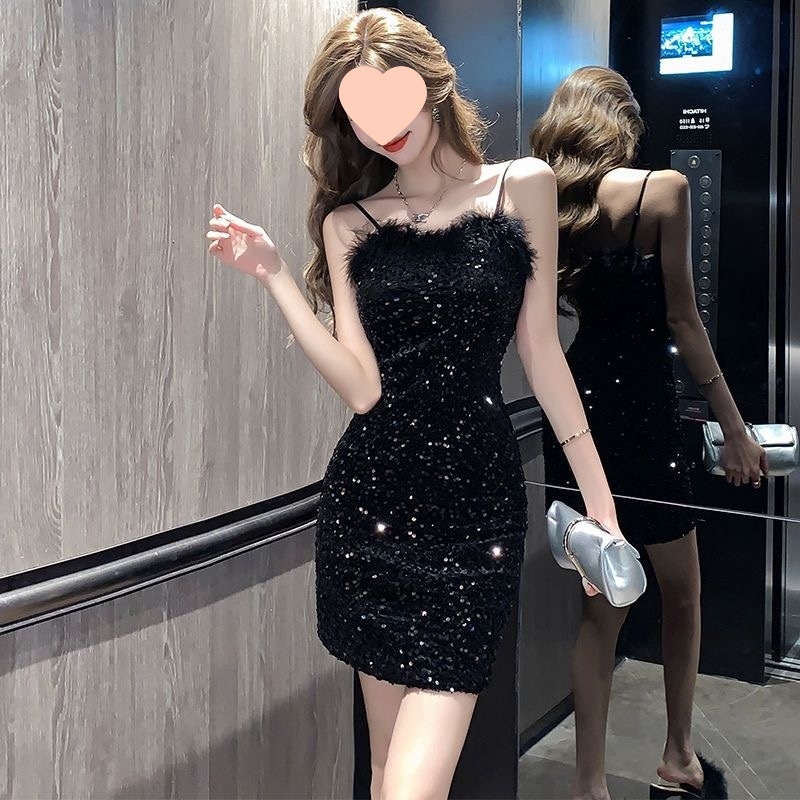 Φόρεμα με παγιέτες, ντεκολτέ χωρίς ιμάντες, χωρίς μανίκια, ψηλή μέση, σιλουέτα μολύβι