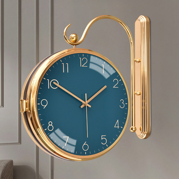 Ρολόι τοίχου διπλής όψης, κίνηση quartz, μοντέλο ST00818, τροφοδοσία με μπαταρία, μεταλλικό περίβλημα