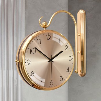 Ρολόι τοίχου διπλής όψης, κίνηση quartz, μοντέλο ST00818, τροφοδοσία με μπαταρία, μεταλλικό περίβλημα