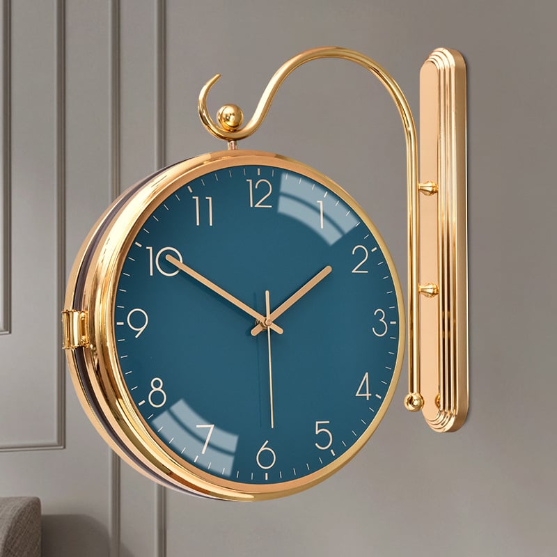 Ρολόι τοίχου διπλής όψης, κίνηση quartz, μοντέλο ST00818, τροφοδοσία με μπαταρία, μεταλλικό περίβλημα