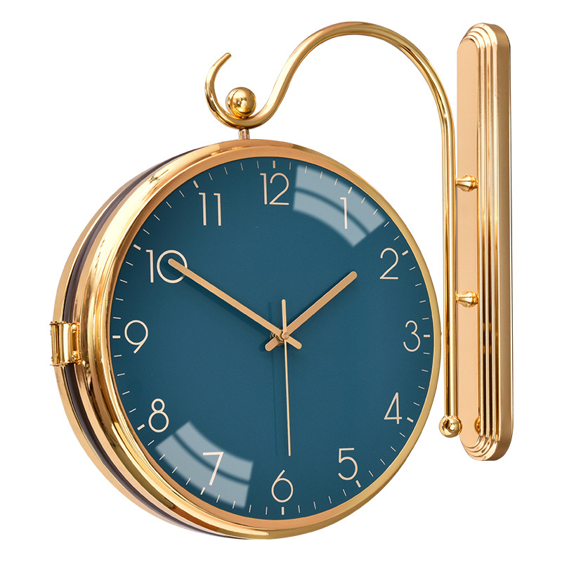 Ρολόι τοίχου διπλής όψης, κίνηση quartz, μοντέλο ST00818, τροφοδοσία με μπαταρία, μεταλλικό περίβλημα