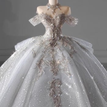 Сватбена рокля с една презрамка, А-линейна силуета, Chenille плат със спандекс, висока талия