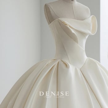 Vjenčana haljina s princezkinom siluetom, rameni izrez, bez rukava, duga suknja, struk u sredini