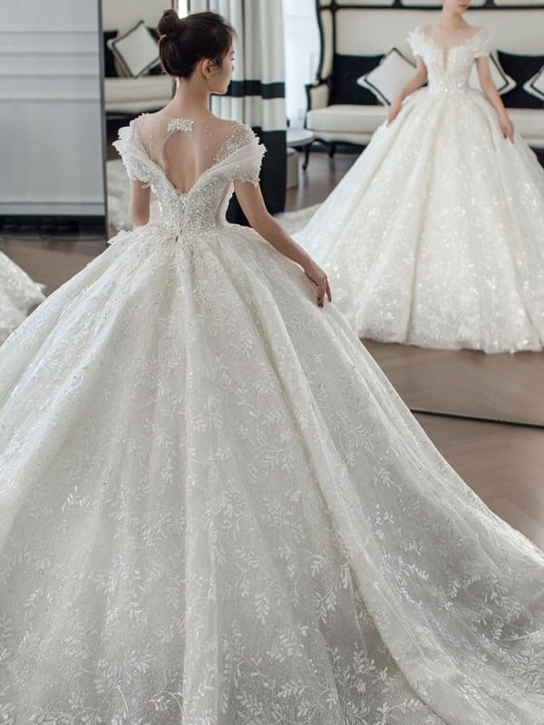 Сватбена рокля с едно рамо, А‑линия, мини дължина, Chenille плат с еластан, пролет 2024