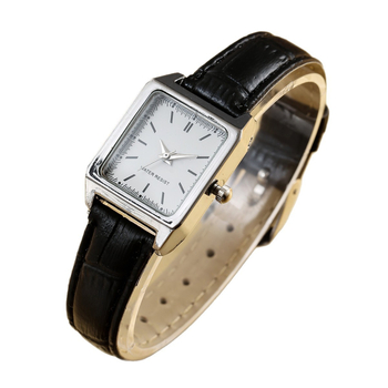 Analogni kvarcni sat s kvadratnim cifrom, Bamboo peak mehanizam (model 68/0124), kućište od legure, remen od imitacije kože, svjetsko vrijeme