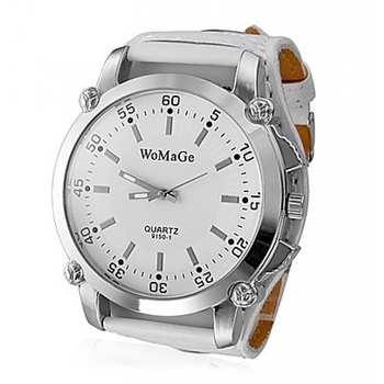 Nappali kvarc férfi karóra, nagy kör alakú számlappal, ötvözet tokkal és ötvözet szíjjal, rozsdamentes acél csattal