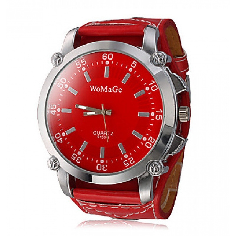 Nappali kvarc férfi karóra, nagy kör alakú számlappal, ötvözet tokkal és ötvözet szíjjal, rozsdamentes acél csattal