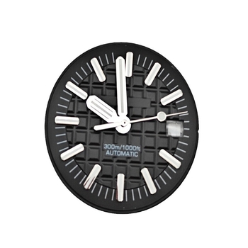 Pulksteņa cipferu komplekts ar iekšējo ēnas gredzenu, baton rokas un luminescējošiem indikatoriem; 50 gab.; 2024. gada vasara