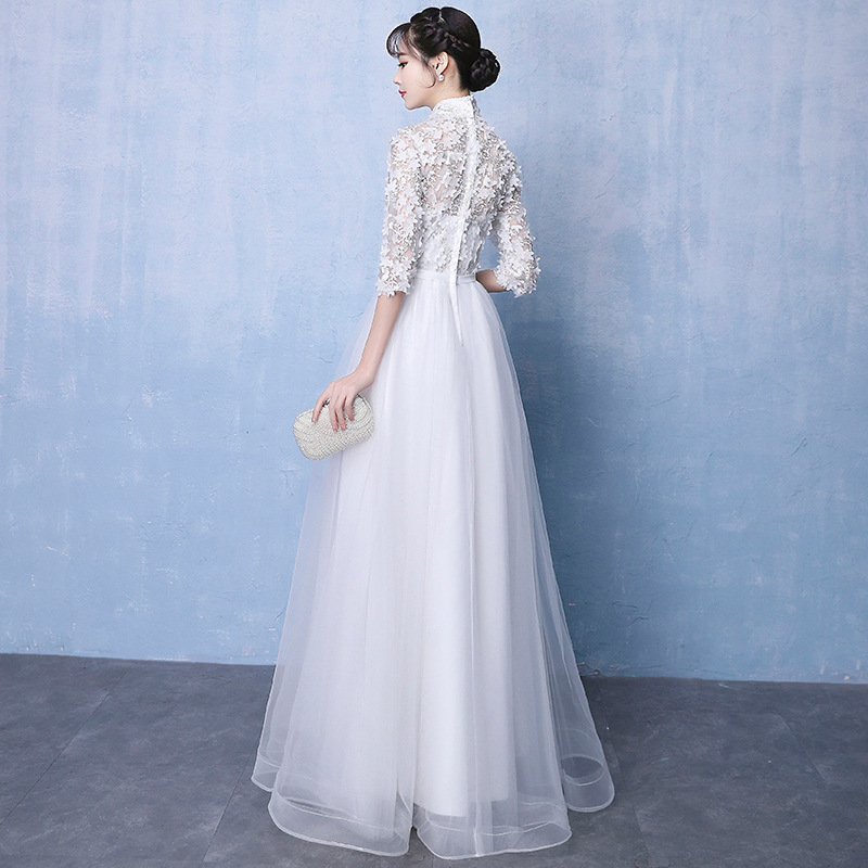 Estélyi ruha (hercegnői sziluett; fő anyag: poliészter 80%; hosszú szoknya; karcsú derék; alkalmas esküvőre, a tengerparton, szabadtéri programokra, szállodában)