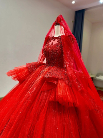 Vjenčana haljina A-linije s princezkinim rukavima, Chenille tkanina, Spandex 90–95%, visokim strukom
