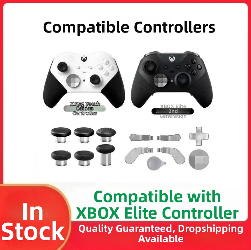 Xbox Elite Series 2 valdiklio atsarginės dalys – plieniniai mygtukai ir rocker pedalai, medžiaga plienas, svoris 120 g, suderinama su Elite Series 2, DIY