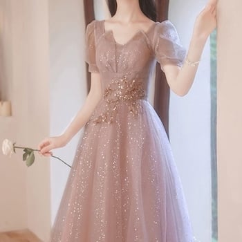 Haljina za odrasle u A-liniji, bez rukava, off-shoulder izloženih ramena, duga suknja, chenille tkanina s elastanom