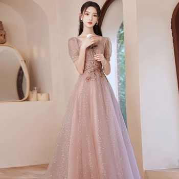 Haljina za odrasle u A-liniji, bez rukava, off-shoulder izloženih ramena, duga suknja, chenille tkanina s elastanom