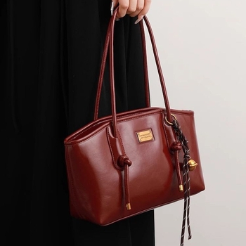 Сватбена чанта Tote от PU кожа, хоризонтална квадратна форма, цип при затваряне, вътрешен джоб с цип и джоб за телефон, пролет 2025