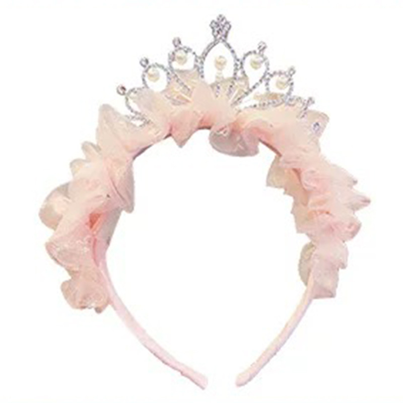 Κοριτσίστικη κορδέλα κεφαλής με πέπλο — χειροποίητο από πλαστικό/ρητίνη, καρτούν στυλ, φρέσκο και γλυκό, αξεσουάρ για το κεφάλι