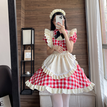 Kalpones kleita cosplay japāņu Lolita stilā, salds dizains, poliestera maisījums, 100% poliesters, Zi Xiao
