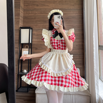 Kalpones kleita cosplay japāņu Lolita stilā, salds dizains, poliestera maisījums, 100% poliesters, Zi Xiao