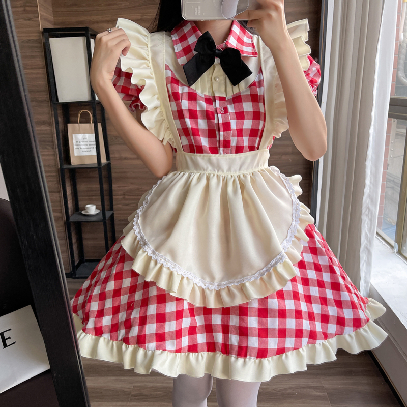 Kalpones kleita cosplay japāņu Lolita stilā, salds dizains, poliestera maisījums, 100% poliesters, Zi Xiao