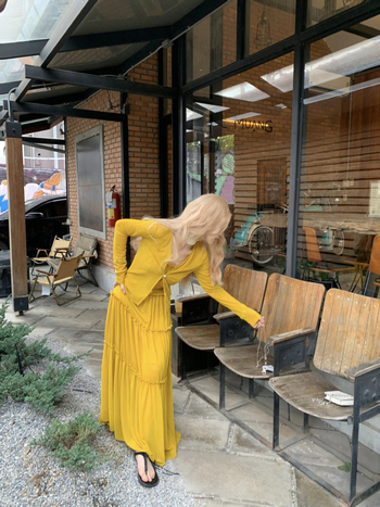 Spagetti vállú ruha, V-nyakú, hosszú ujjú, tündérszoknya stílusú, poliészter - Tavasz 2025