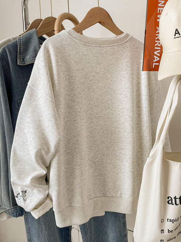 Ženski hoodie s korejskim stilom, mačja šivami i uzorkom životinja, opuštena silueta, poliester