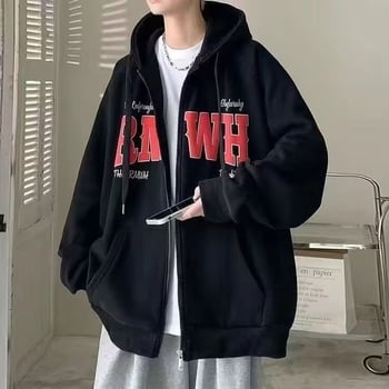 Muški hoodie s kapuljom, Slim fit, 96% poliester, prednji zip, džepovi s patchom