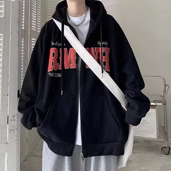 Muški hoodie s kapuljom, Slim fit, 96% poliester, prednji zip, džepovi s patchom
