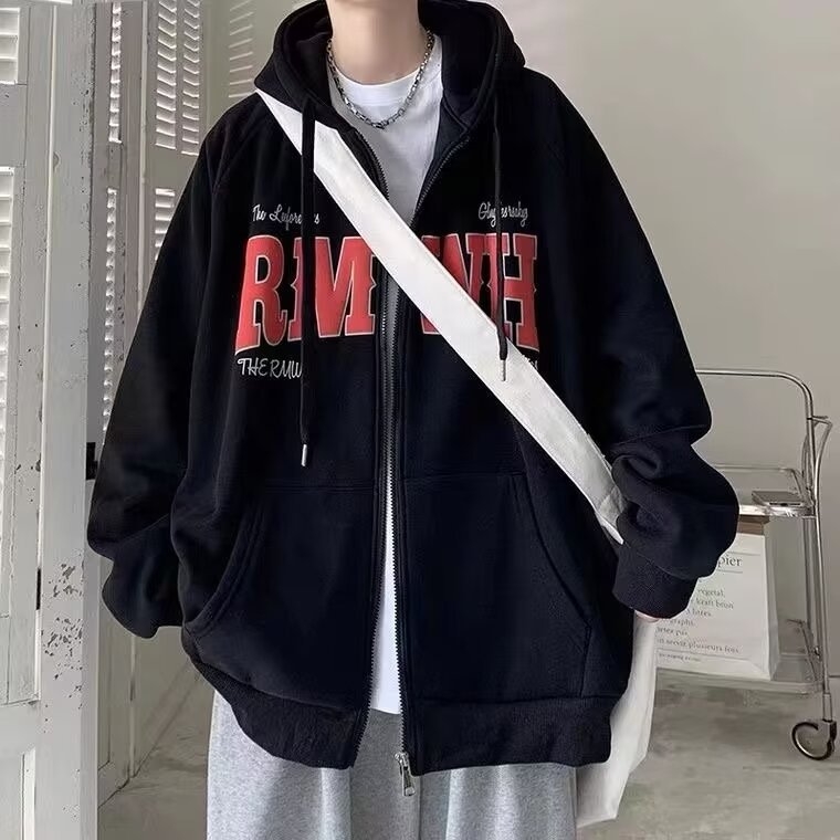 Muški hoodie s kapuljom, Slim fit, 96% poliester, prednji zip, džepovi s patchom