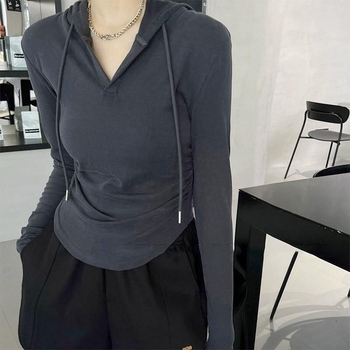 Kapucnja chenille dukserica s vezicom, dugi rukavi, srednja duljina, tkanina chenille s Spandex <30%, proljeće 2025