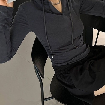 Kapucnja chenille dukserica s vezicom, dugi rukavi, srednja duljina, tkanina chenille s Spandex <30%, proljeće 2025