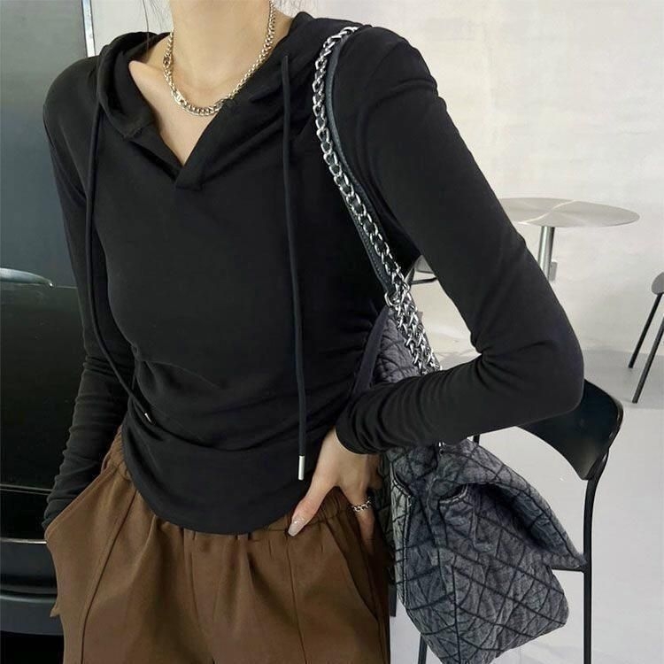 Kapucnja chenille dukserica s vezicom, dugi rukavi, srednja duljina, tkanina chenille s Spandex <30%, proljeće 2025