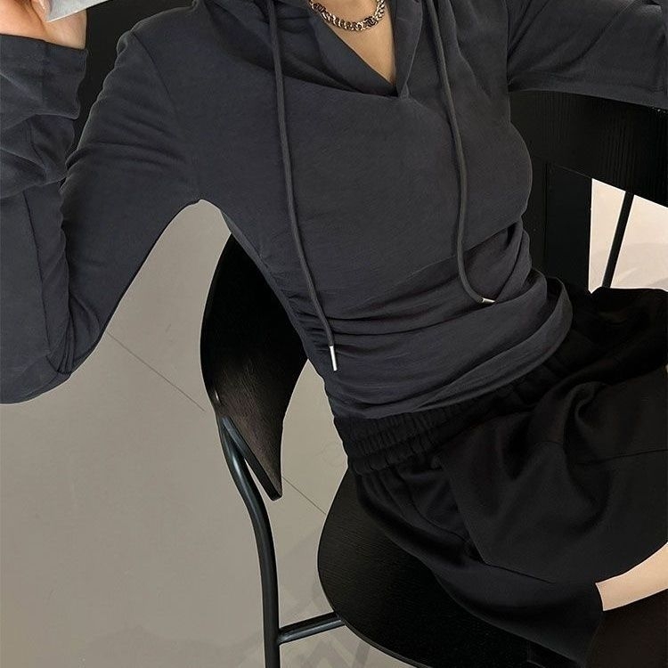 Kapucnja chenille dukserica s vezicom, dugi rukavi, srednja duljina, tkanina chenille s Spandex <30%, proljeće 2025