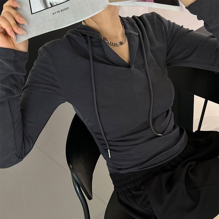 Kapucnja chenille dukserica s vezicom, dugi rukavi, srednja duljina, tkanina chenille s Spandex <30%, proljeće 2025