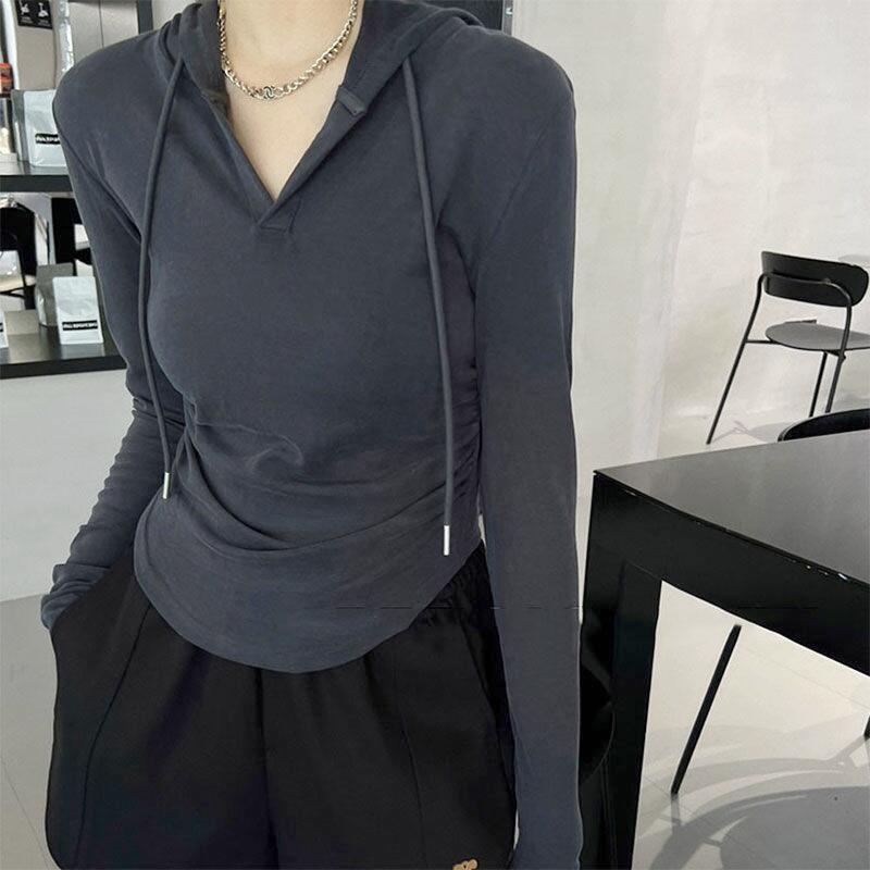 Kapucnja chenille dukserica s vezicom, dugi rukavi, srednja duljina, tkanina chenille s Spandex <30%, proljeće 2025