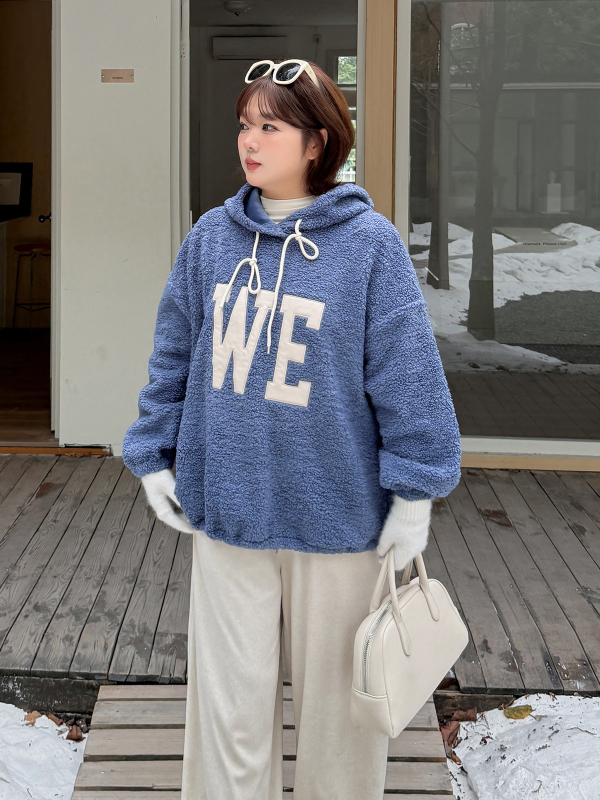 K3196 Ženski zimski dukser s kapuljom, fleece podstava, Spandex-pamučna smjesa, raglan rukavi, srednja duljina, zima 2025