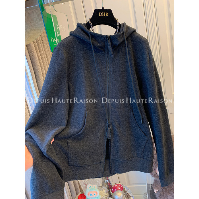 Hanorac cu glugă pentru femei, croială lejeră, amestec poliester-spandeks, toamnă/iarnă 2025, mâneci lungi