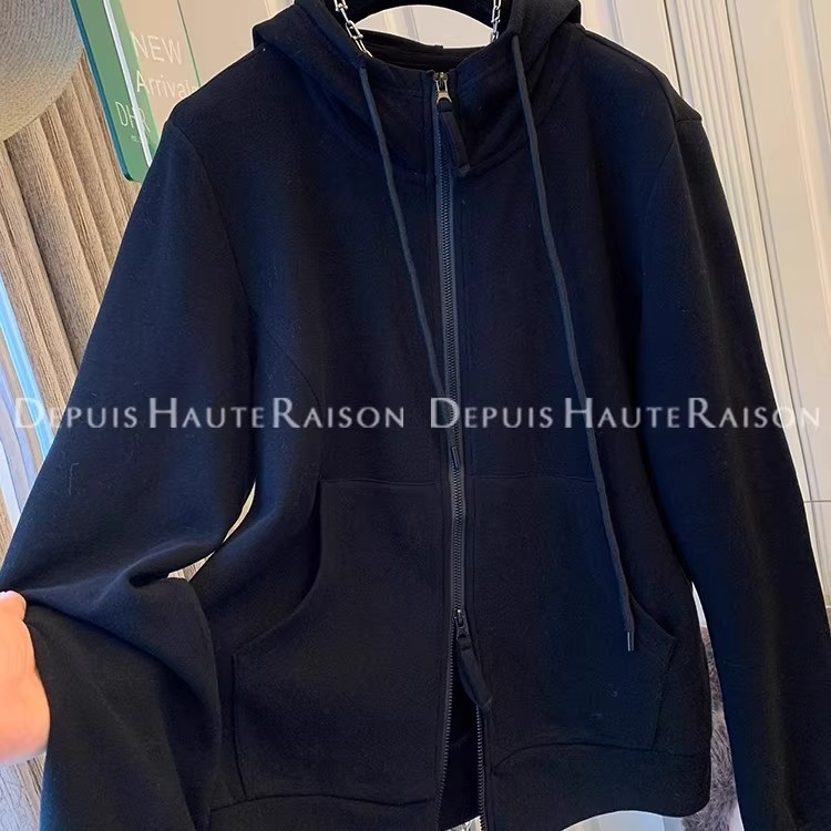 Hanorac cu glugă pentru femei, croială lejeră, amestec poliester-spandeks, toamnă/iarnă 2025, mâneci lungi